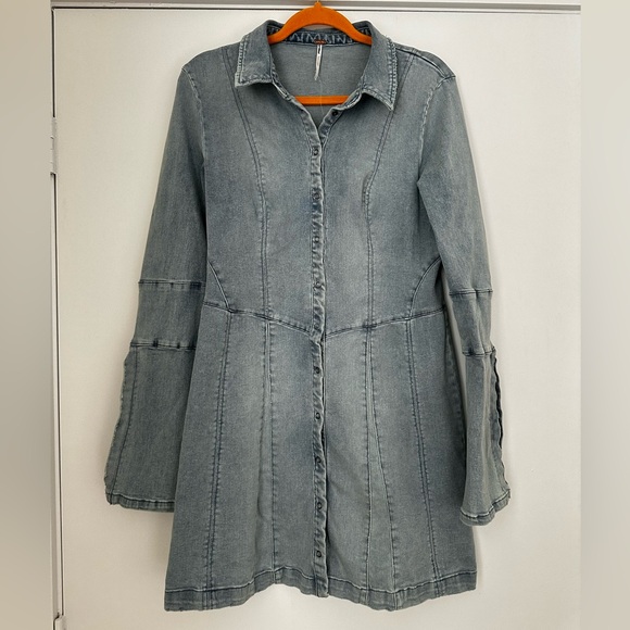 Free People Thea Denim Mini Dress - Picture 5 of 10